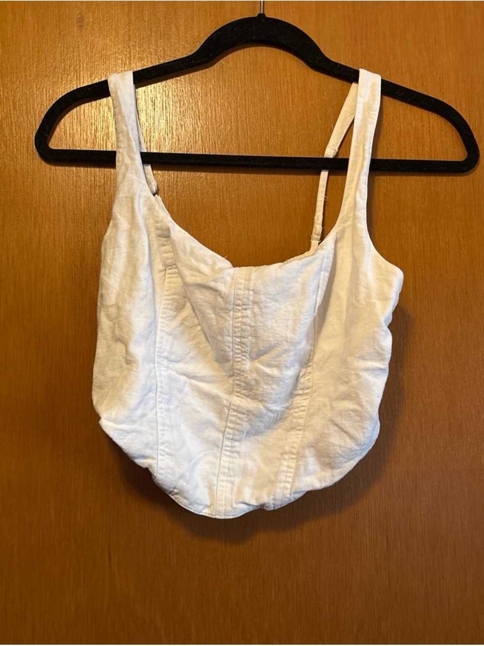 Abercrombie & Fitch White Cropped Scoop Neck Tank